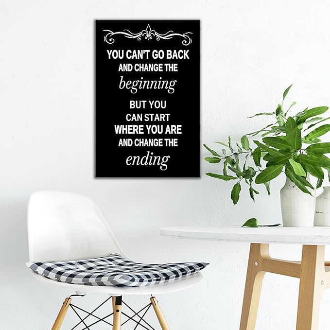 Inspirational Canvas Wall Art Poster Decor for Office Motivational Success Quotes Picture Painting Positive Artwork for Modern Home Bedroom Classroom Gym Stretched and Framed [12''Wx18''H]