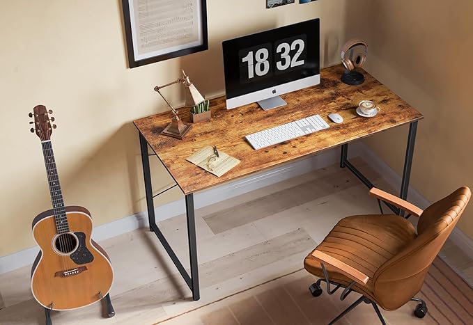 FEZIBO 47 inch Computer Desk Home Office Small Desk, Modern Simple Style PC Table for Home, Office, Study, Writing