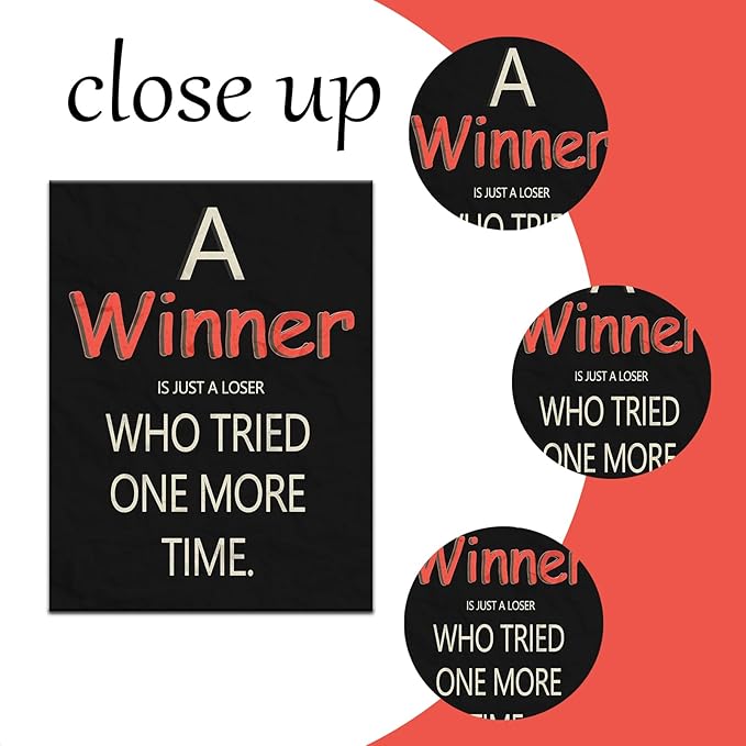 Winner Motivational Canvas Poster Print Wall Art Inspirational Entrepreneur Quotes Picture Painting Artwork for Modern Home Living Room Office Wall Decoration Stretched and Framed [30''Wx 40''H]