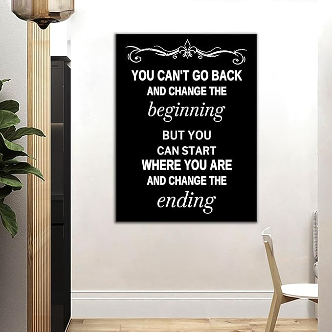 DINGFUN Motivational Canvas Wall Art Office Poster Decor Large Size Inspirational Success Quotes Picture Painting Artwork for Modern Home Living Room Office Gym School Ready to Hang [30''Wx 40''H]
