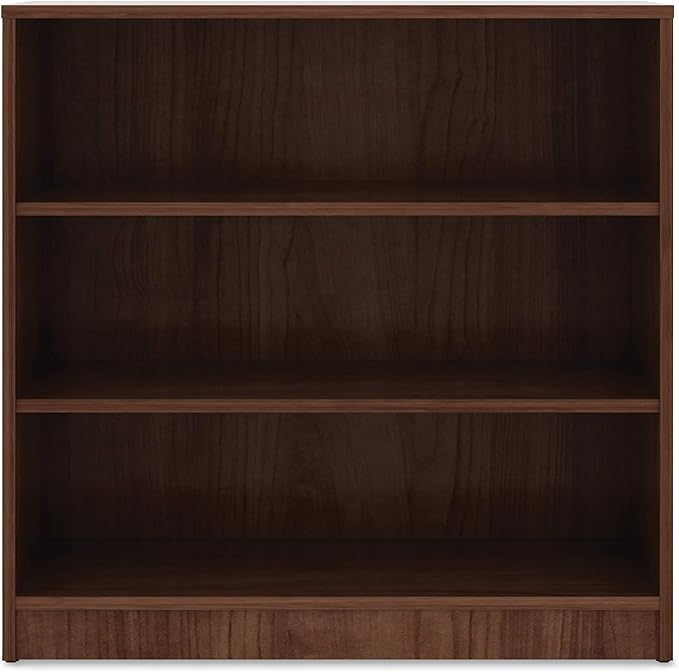 Lorell Walnut Laminate Bookcase, 36" x 36" x 12"