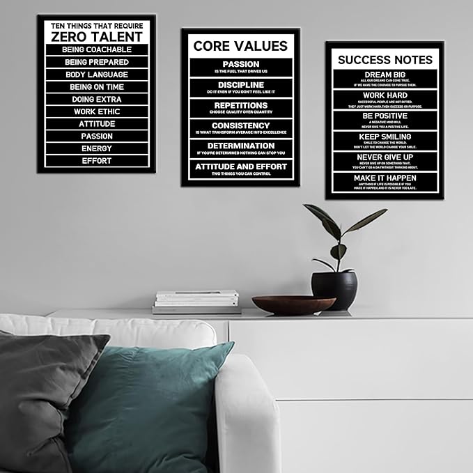 Inspirational Canvas Wall Art Poster Print Office Decor Motivational Entrepreneur Black Quotes Picture Painting Artwork for Modern Home Bedroom Bathroom Gym Stretched and Framed [36''W x 16''H]