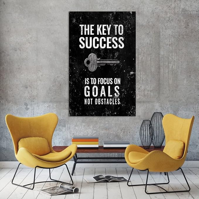 Large Size Framed Office Wall Art Giclee Canvas Paintings Posters and Prints Motivational Wall Pictures for Study Room Studio Wall Hangings Gallery Wrapped Ready to Hang-28x44 inches