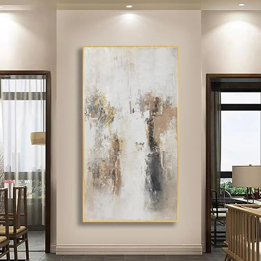 ZHMANLUCK Large Abstract For Office Wall Decoration Painting Art Poster Canvas Wall Art Painting Pictures Home Decor 50x100cm/(20x39inch) with Golden Frame