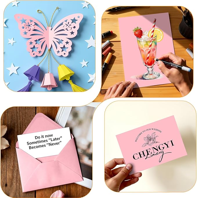 Pink Cardstock 8.5 x 11, Colored Cardstock Paper, Printer Paper, 40 Sheets Pink Card Stock for Birthday, Invitations, Art, Drawing, Menus, DIY Cards, Tags, Crafts Certificates, School, Office Printing