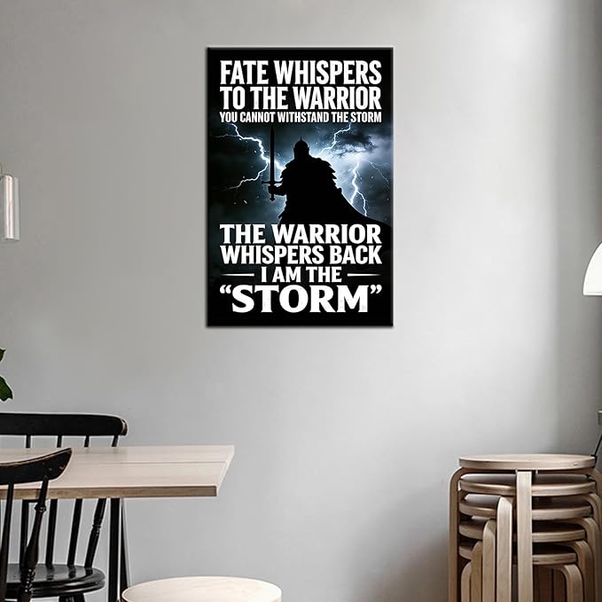 Motivational Wall Art Conquer Challenge Quote Small Framed Canvas Print 18x12 Inch Inspirational Posters for Office Cubicle Decor Positive Mindset Artwork for Student Dorm Room