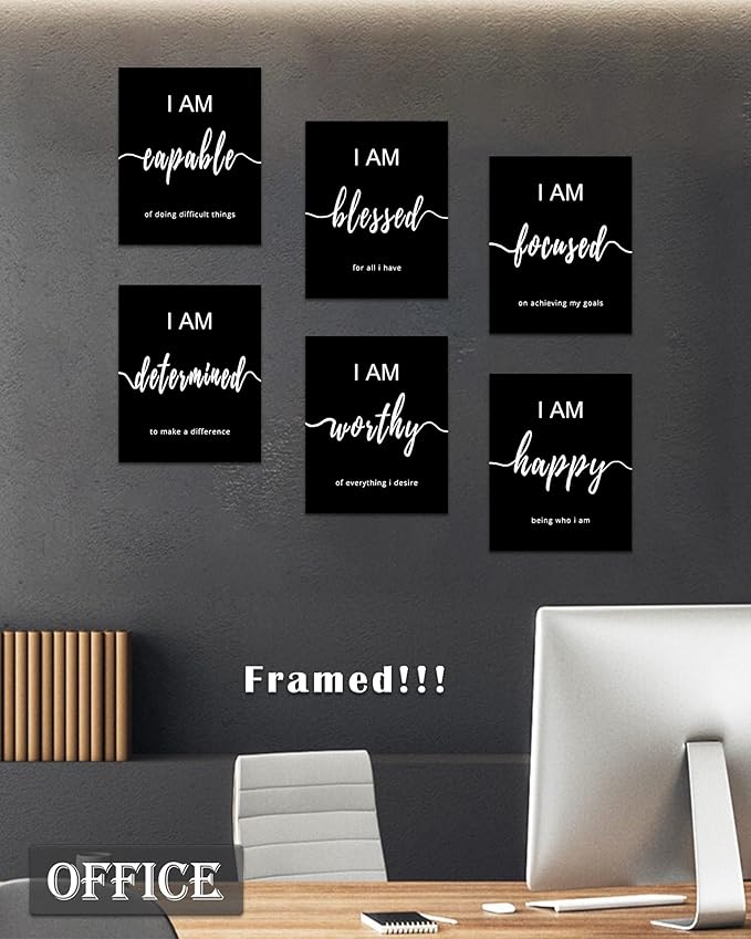 Drsoum Inspirational Wall Art Office Decor, Motivational Wall Art Prints for Office Bedroom Living Room Classroom, 8"x10",FRAMED