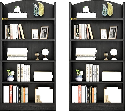 5 Shelf Bookcase, Open Bookcase Storage Shelves Floor Standing Unit Display Rack Mid-Century Modern Wood Bookshelves Storage Organizer for Bedroom, Living Room