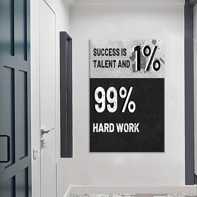 Inspirational Painting Poster Wall Art Motivational Success Entrepreneur Quotes Print on Canvas Inspiring Picture Wall Decor Artwork for Living Room Gym Office School Ready to Hang [24''Wx36''H]