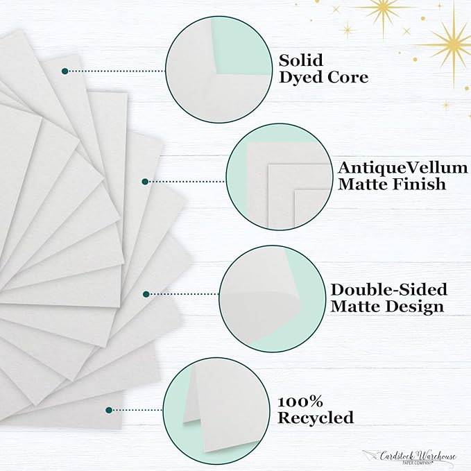 Cardstock Warehouse Foundations 100% Recycled Barely Gray Greige Cardstock Paper – 25 Sheets, 8.5 x 11" - 80 lb/215 GSM Premium Gray Card stock for Die-cutting, Laser, Inkjet Printing & DIY Projects