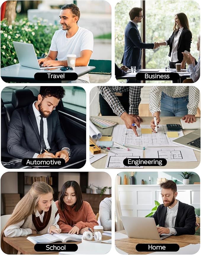 Portable Printers Wireless for Travel, A285M Bluetooth Inkless Thermal Printer, Support 8.5" X 11" US Letter & A4, Small Mobile Printer with Carry Case and 4 Rolls Thermal Paper, for Home Car Receipt