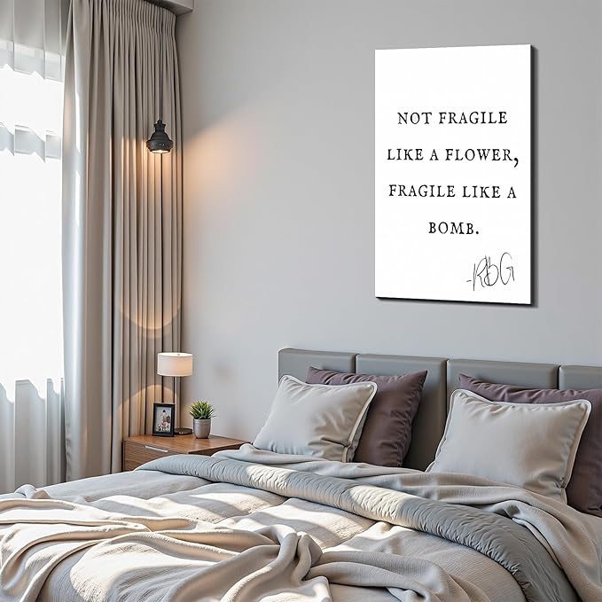 What If It All Works Out Framed Canvas Wall Art Minimalist Quote Prints Wall Decor for Bedroom Dorm Office Living Room Home Made in USA