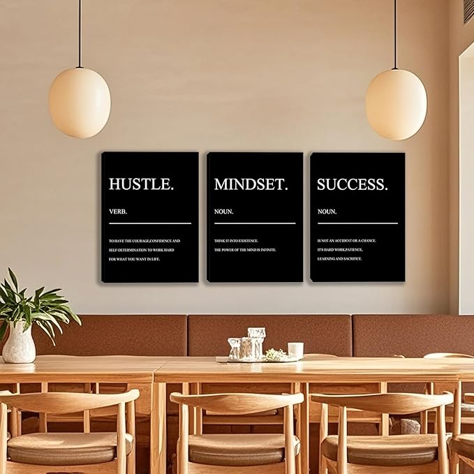 3 Panel Print Canvas Wall Art Motivational Office Wall Decor Painting Inspirational Posters Modern Inspiring Artwork for Home Living Room Bedroom Wall Decor Office Wall Art Ready to Hang - 72"Wx36"H