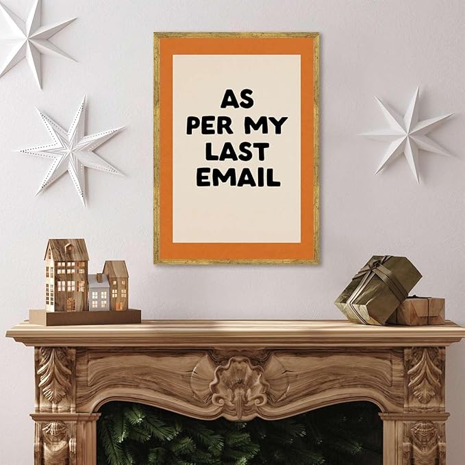 Framed Funny Office Quote Poster Canvas Print Art Modern Minimalist Aesthetic Wall Art Painting Pictures Wall Decor for Office Home Decor Apartment Decoration (Gold Framed,24L x36W)