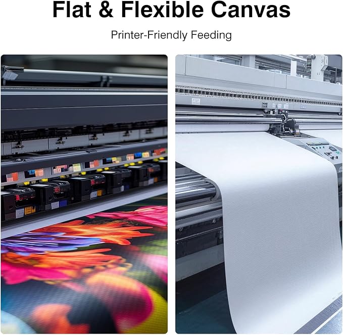 Premium Polyester Matte Canvas Roll, Waterproof Wide Format Inkjet Printer, Quick Dry, Compatible with Epson Canon HP Plotter, Photography, Archival Prints (24" x 60' 290GSM, 1 Roll)