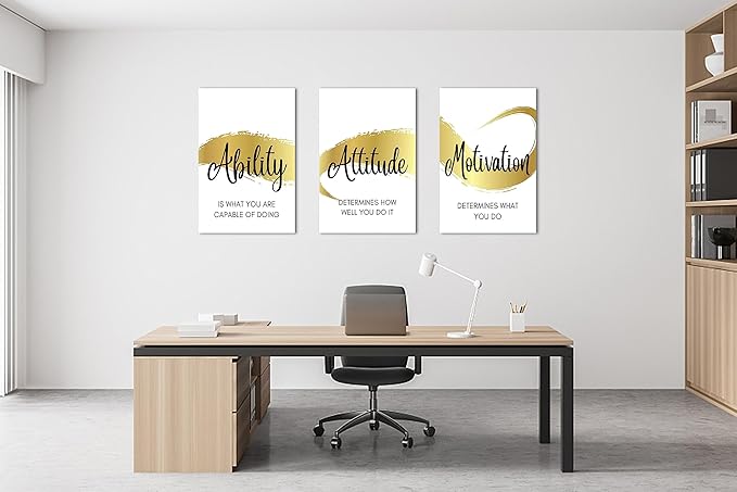 3 Piece Canvas Wall Art, Motivational Quotes Canvas Print Pictures, Inspirational Framed Artwork - Home Office Decor, 20"x30" x 3 Pcs