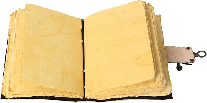 TUZECH Book of Spells Leather Bound Journal Deckle Edge Paper Grimoire Printed Diary Third Eye witchcraft supply and Witch Spell Notebook Antique Vintage Book for Men and Women (The Khamsa Symbol)