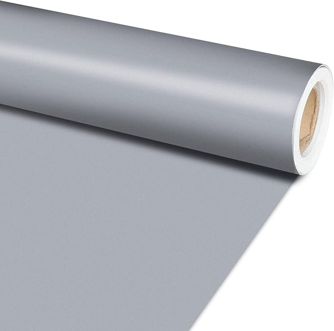 Qyeahkj 17.7in x 20ft Bulletin Board Paper Roll Bulletin Board Background Paper Fade Resistant Classroom Decoration Poster Art Craft Home Wall Education Decor Supplies Gray