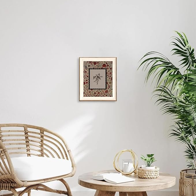 ASTRDECOR Framed Canvas Wall Art - Vintage Botanical & Bird Print, Cottagecore Floral Retro Decor for Living Room, Bathroom, Desktop, Preppy Style, 10x12 Inch