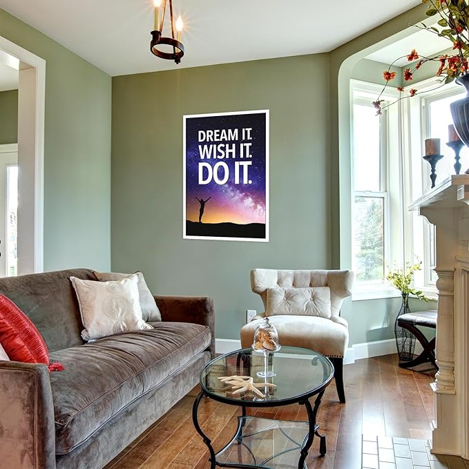 Funky Motivational Quotes Wall Art Trendy Motivational Dream It Wish It Do It Canvas Poster Work Motivation Hustle Inspiring Prints Painting For Office Living Room Wall Decor 8x12in Unframed