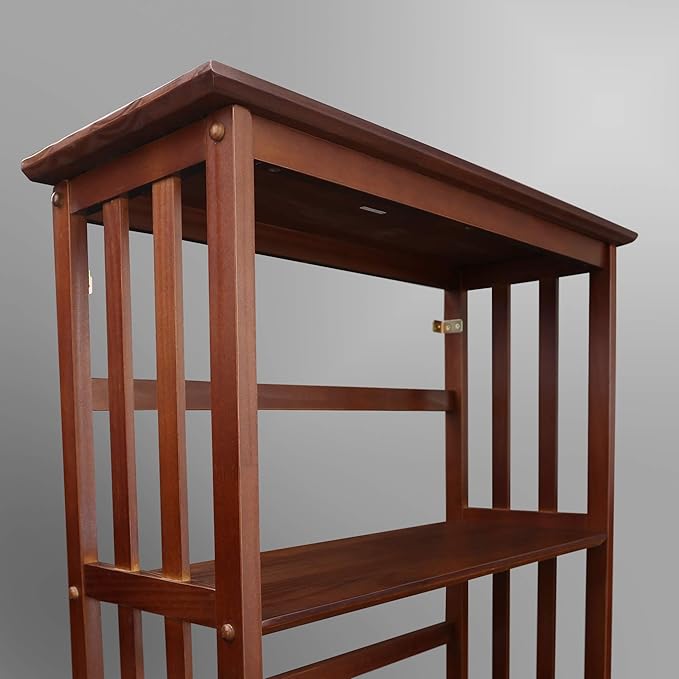 Mission Style 5-Shelf Bookcase-Walnut