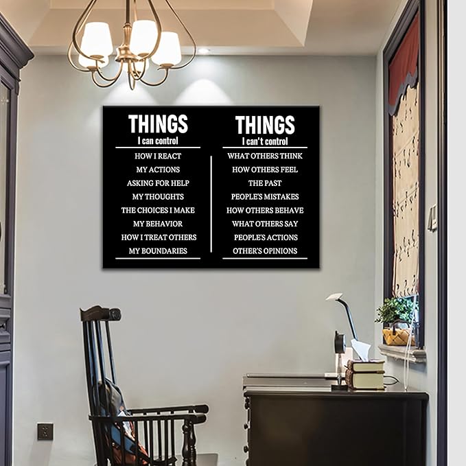Inspirational Wall Art Poster Print Motivational Canvas Office Wall Decor Positive Picture Quotes Modern Inspiring Theme Painting for Living Room Gym Classroom Stretched and Framed [18''Wx24''H]