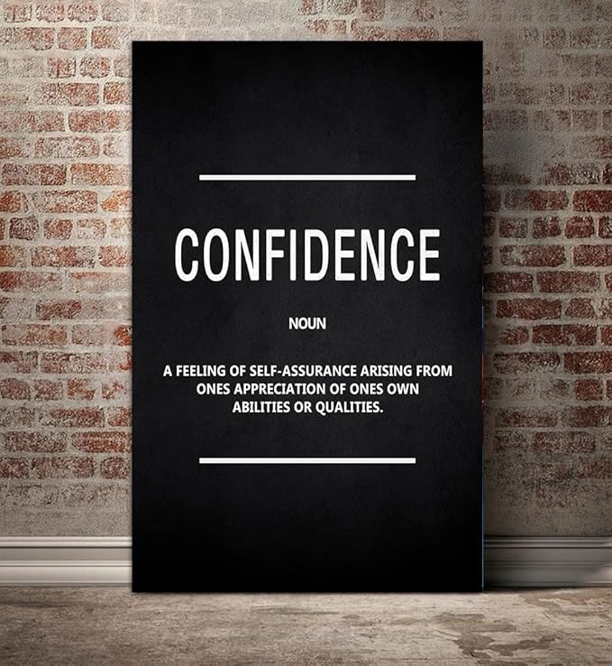 Yatsen Bridge Motivational Posters Inspirational Canvas Wall Art Confidence Noun Positive Painting Inspiring Entreoreneur Quotes Picture Prints Artwork Home Office Living Room Decor Framed (28"Wx44"H)