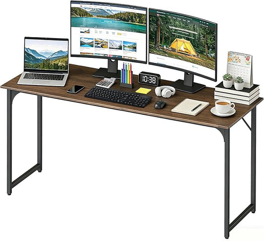 BestOffice Computer Desk,Home Office Desk, Modern Simple Style for Home Office Study Writing (Brown, 63 Inch)