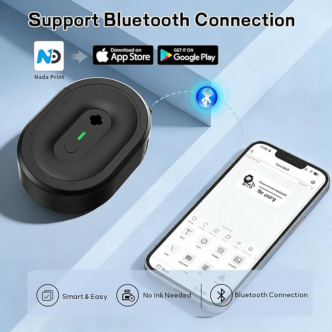 Mini Label Maker Machine with Tape, N12 Portable Bluetooth Label Printer, Thermal Sticker Labeler for Small Business, School, Home, Office(Black)