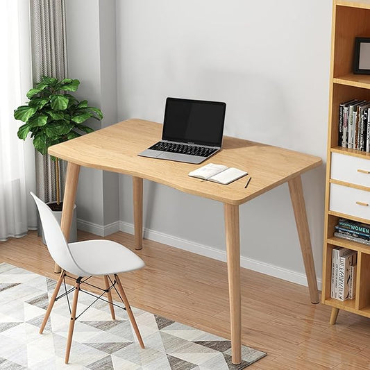 Computer Desk 40", Modern Simple Style Desk, Study Writing Table, Home Office Work Desk, Gaming Desk Ergonomic Arc Design (Log, 70cm), RRRARCDESK001