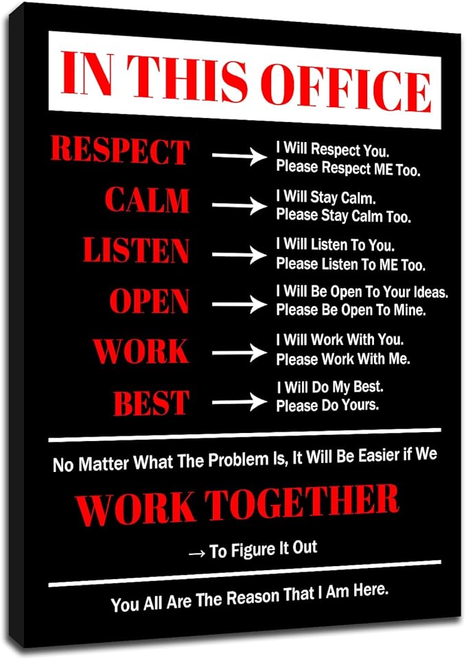 Inspirational Canvas Wall Art In This Office Motivational Poster Entrepreneur Quotes Poster Prints Positive Picture Artwork for Bedroom Office Gym Wall Decor Ready to Hang [18''Wx24''H]