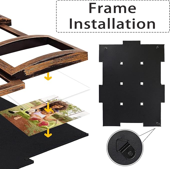 HELLO LAURA - 4x6 Picture Frame Collage Classic Photo Frames Gallery Collection Display 12 Opening Photos Collage Frame for Wall Picture Frame 6" x 4" Photo Sockets x 12 | Bronze Like Edge