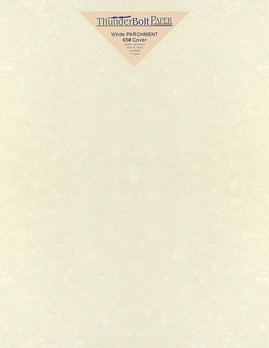 75 Old White Parchment 65lb Cover Weight Paper 7" X 10" (7X10 Inches) Double 5X7 Card Size - Folds to 5X7 - Printable Old Parchment Semblance