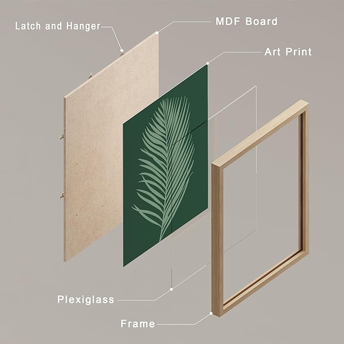 SIGNWIN Framed Poster Bathroom Decor, Wall Art Room Decor Multicolor for Living Room, Bedroom, Office Green Jungle Plant Ballet European Landscape Vintage Bohemian - 8"x10"x 8 Natural