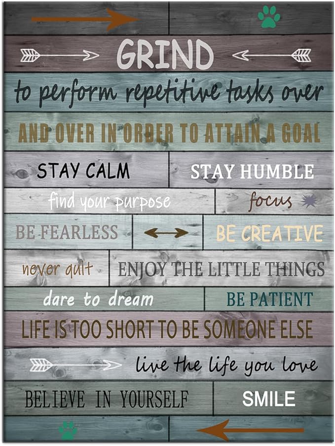 Inspirational Canvas Poster Print Wall Art Home Decor Motivational Entrepreneur Quotes Retro Picture Painting Artwork for Bedroom Office Gym Classroom Wall Decoration Ready to Hang [18" W x 24" H]