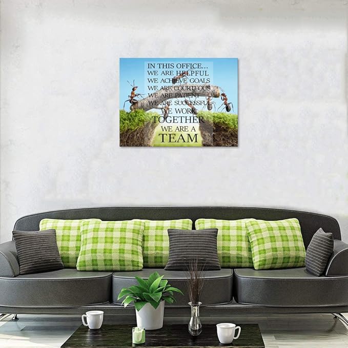 Modern Inspirational Wall Art Ants Constructing Bridge Motivational Posters Entrepreneur Office Wall Decor for Home Office Decor - 18''Wx24''H