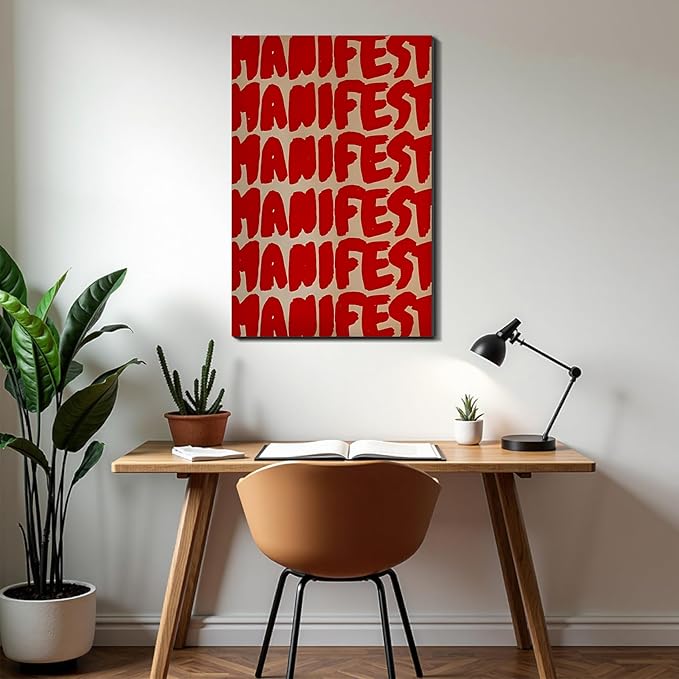 Framed Canvas Wall Art Motivational Inspirational Quote Prints Wall Decor for Office Bedroom Living Room Gym Dorm Home Man Cave Made in USA