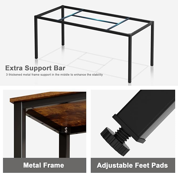 Need Large Computer Desk 70.8 x 31.5 inches Conference Table Large Office Desk Writing Table Workstation for Home Office,Rustic Brown & Black 10FJGSAC3-180FG-ND