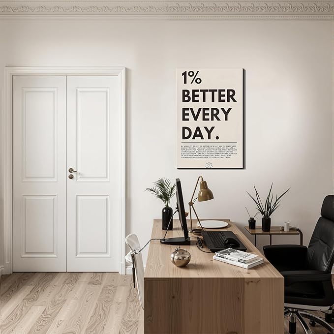 Motivational Wall Art Framed Canvas Prints Inspirational Quotes Wall Decor for Office Gym Bedroom Living Room Dorm Home Classroom Made in USA