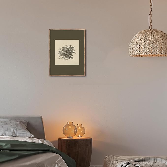 Kizbok Vintage Wall Art Prints, Farmhouse Tree Sketch Landscape Painting Prints for Wall Decor, Antique Whimsical Woodland Scene Nature Forest Art Pictures for Bedroom, Rustic Neutral Vintage Siege Green Artwork Poster for Bathroom Bedroom Gallery Home...