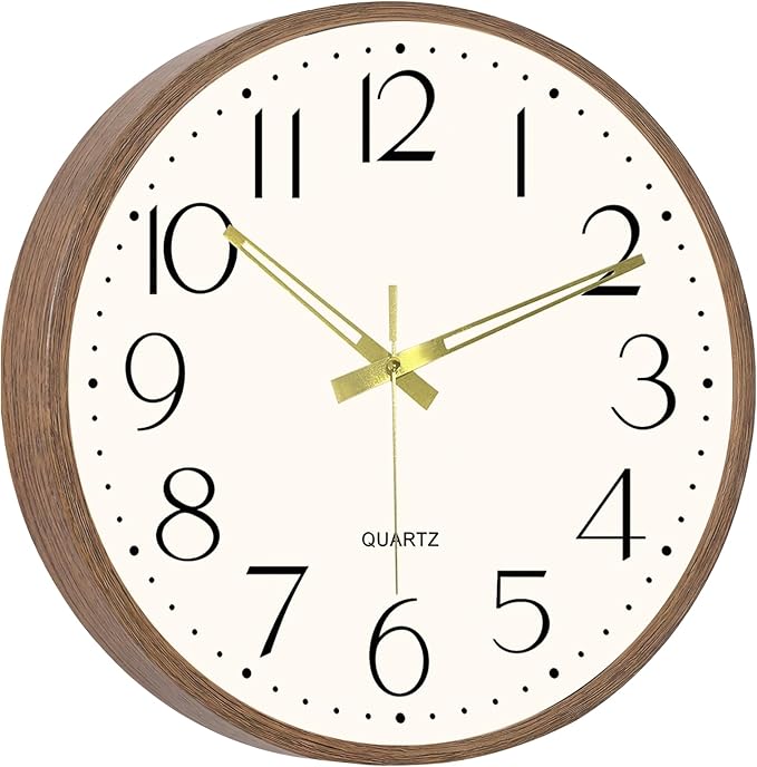Vintage Wall Clock 16 Inch Quartz Silent Non-Ticking Analog Clock Battery Operated Rustic Round Decorative Clock for Living Room Kitchen Home Office Classroom