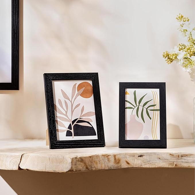 eletecpro 3.5x5 Picture Frames Set of 10, Picture Frame Collage Wall Decor Display 3.5x5 Photo, Home Decor Gallery Frame for Table Top or Wall Mounting, Black