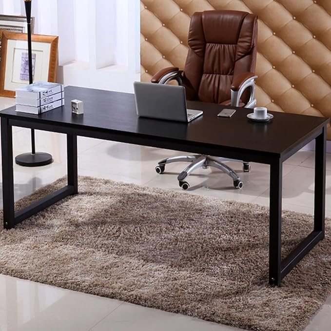 Modern Simple Computer Desk Gaming Writing Work from Home Study Desk Large Legroom,Sturdy Metal Frame,Home Office Desk for Bedroom,for Writing,Executive,Study,Work(A2,55 L x 23.6" W(140x60cm))