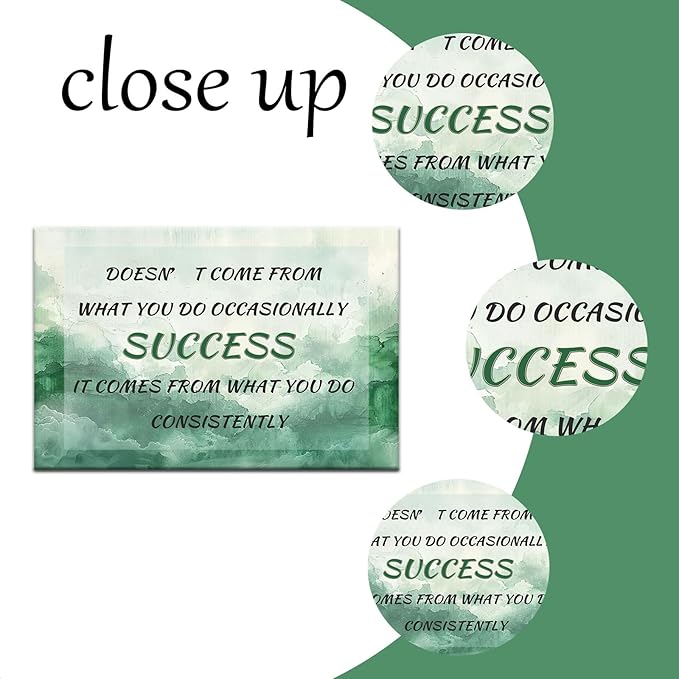DINGFUN Success Canvas Wall Art Decor Inspirational Poster Motivational Quotes Painting Positive Energy Picture Print Artwork for Modern Home Living Room Office School Ready to Hang [36''Wx24''H]