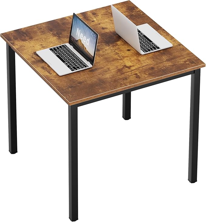 SogesHome 31.5inches Computer Desk PC Desk Office Desk Workstation for Home Office Use Writing Table, Vintage Brwon(31.5''Lx31.5''W)