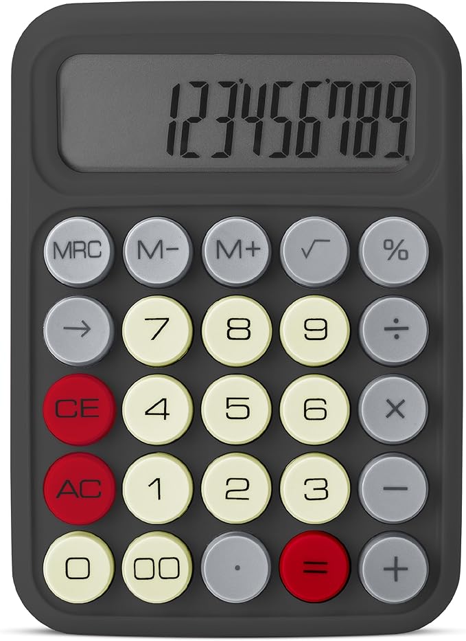 Mr. Pen- Mechanical Switch Calculator, 12 Digits Large LCD Display, Slate Grey Calculator Big Buttons