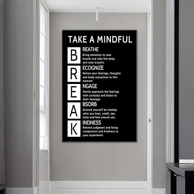 Inspirational Wall Art Motivational Quotes Canvas Poster Print Modern Inspiring Home Decor Picture Painting Artwork for Home Bedroom Office Meditation Corner Stretched and Framed [18''Wx24''H]