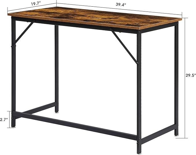 ivinta Computer Desk, Industrial Home Office Desk with Metal Frame, 40" Workstation for Small Spaces Living Room Bedroom Single (Vintage, Easy Assemble)