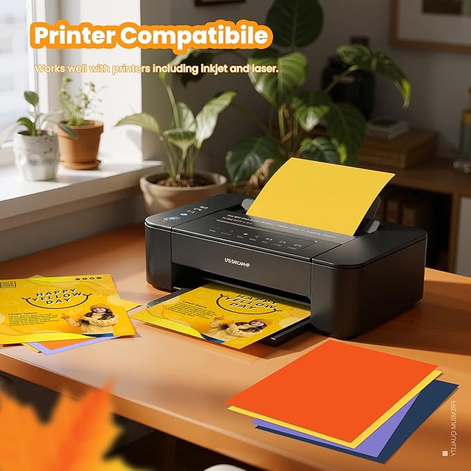 Yellow Cardstock 8.5 x 11, 40 Sheets Yellow Paper, Card Stock for Printer, Solar Yellow Cardstock Paper for Invitations, Art, Drawing, Menus, DIY Cards, Tags, Crafts Certificates, School, Office