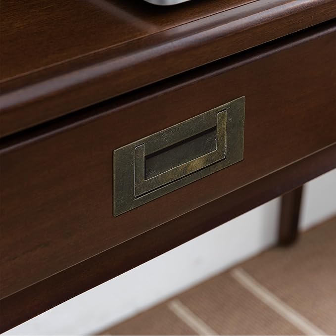 Leick Home Stratus Home Office Desk, Solid Wood, Drop-Front Keyboard Drawer, Easy Assembly, Writing Desk, Heartwood Cherry, 24.0 in. L x 42.0 in. W x 30.0 in. H, 22400